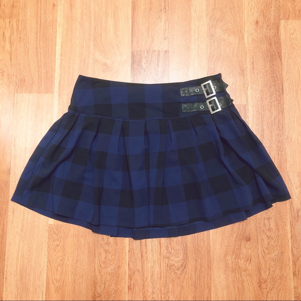 BB Dakota Drop Waist Plaid Chiffom Skirt
